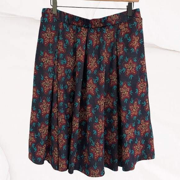 LuLaRoe Madison Floral Midi Skirt Pockets Size L
